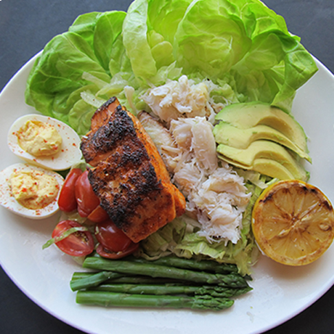 Blackened Salmon Louie Salad